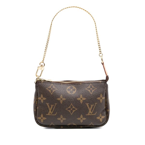 Pre-owned Louis Vuitton Monogram Mini Pochette Accessoires Brown