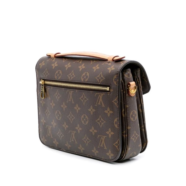 Pre-owned Louis Vuitton Monogram Pochette Metis Brown