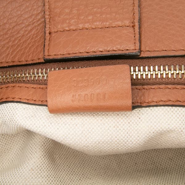 Pre-owned Gucci Medium Calfskin Bamboo Shopper Satchel Brown