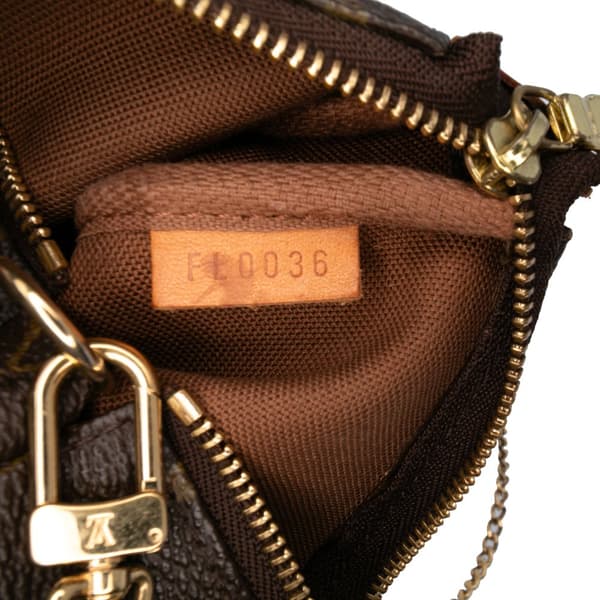 Pre-owned Louis Vuitton Monogram Mini Pochette Accessoires Brown