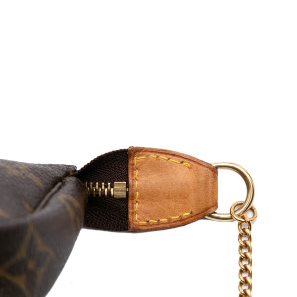 Pre-owned Louis Vuitton Monogram Mini Pochette Accessoires Brown