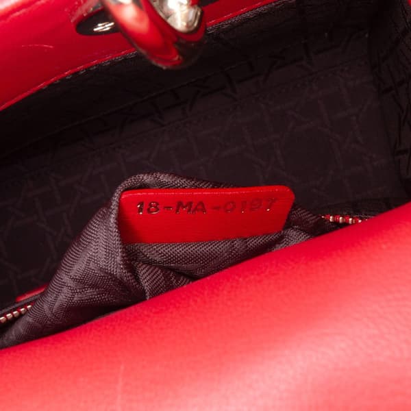 Pre-owned Dior Small Lambskin Cannage My ABCDior Lady Dior Red