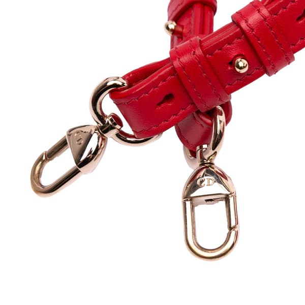 Pre-owned Dior Small Lambskin Cannage My ABCDior Lady Dior Red