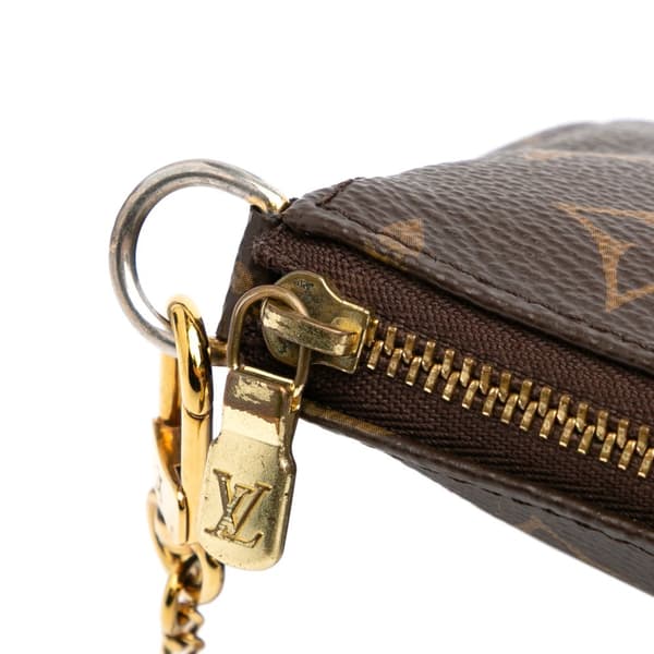 Pre-owned Louis Vuitton Monogram Mini Pochette Accessoires Brown