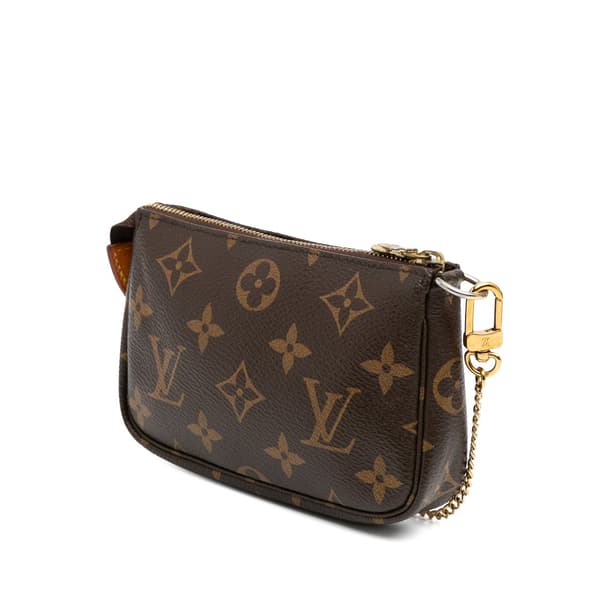 Pre-owned Louis Vuitton Monogram Mini Pochette Accessoires Brown