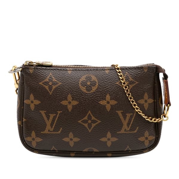 Pre-owned Louis Vuitton Monogram Mini Pochette Accessoires Brown