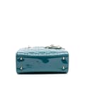 Miniatyrbild 3 av 8: Pre-owned Dior Small Patent Cannage Lady Dior Blue