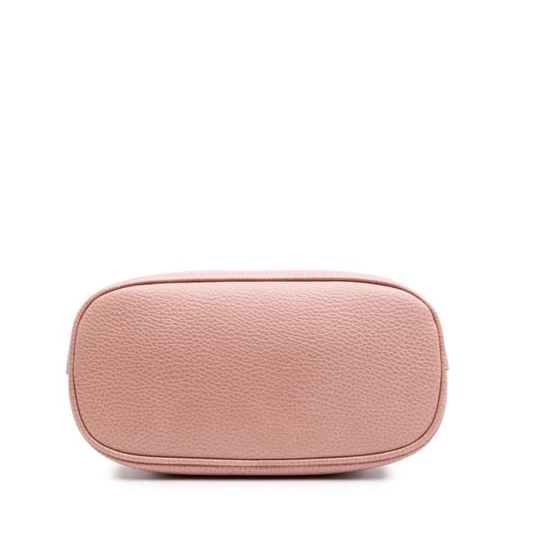 Pre-owned Gucci Mini Leather GG Charm Dome Satchel Pink