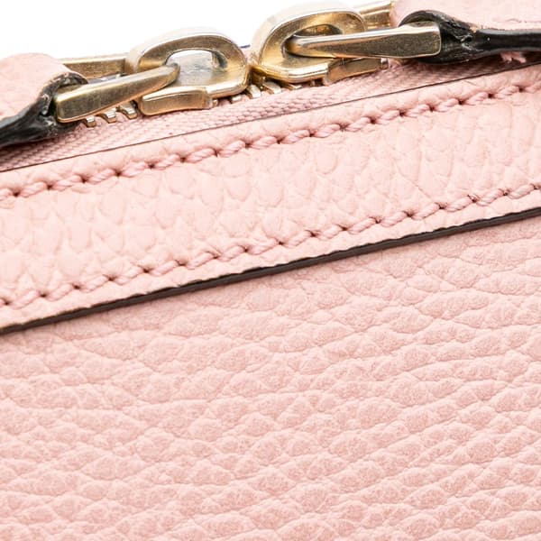 Pre-owned Gucci Mini Leather GG Charm Dome Satchel Pink
