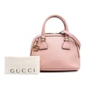 Miniatyrbild 9 av 9: Pre-owned Gucci Mini Leather GG Charm Dome Satchel Pink