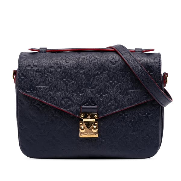 Pre-owned Louis Vuitton Monogram Empreinte Pochette Metis Blue