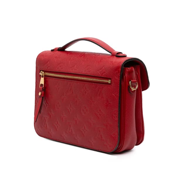 Pre-owned Louis Vuitton Monogram Empreinte Pochette Metis Red