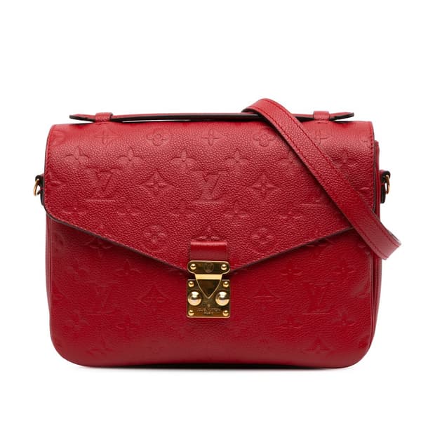 Pre-owned Louis Vuitton Monogram Empreinte Pochette Metis Red