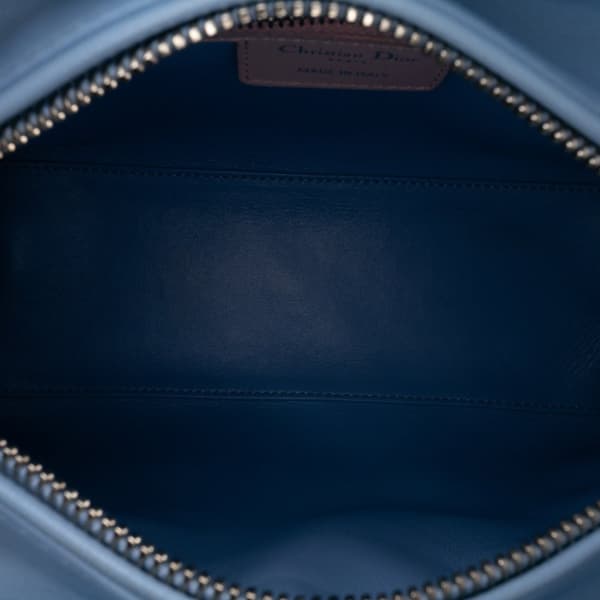 Pre-owned Dior Medium Tricolor Lambskin Cannage Lady Dior Red