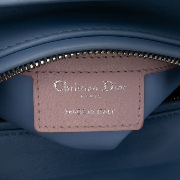 Pre-owned Dior Medium Tricolor Lambskin Cannage Lady Dior Red