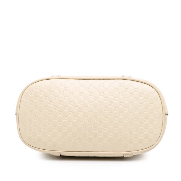 Pre-owned Gucci Mini Microguccissima Dome Satchel White