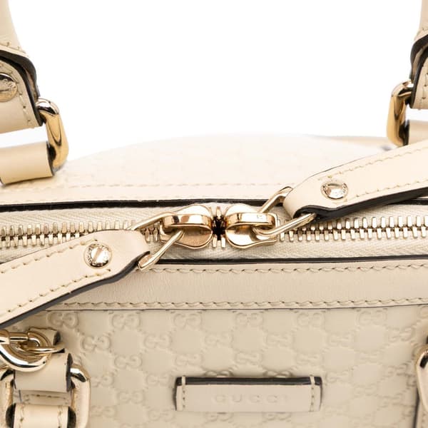 Pre-owned Gucci Mini Microguccissima Dome Satchel White