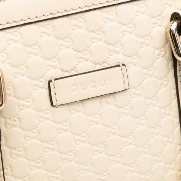 Pre-owned Gucci Mini Microguccissima Dome Satchel White