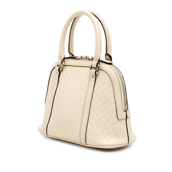 Pre-owned Gucci Mini Microguccissima Dome Satchel White