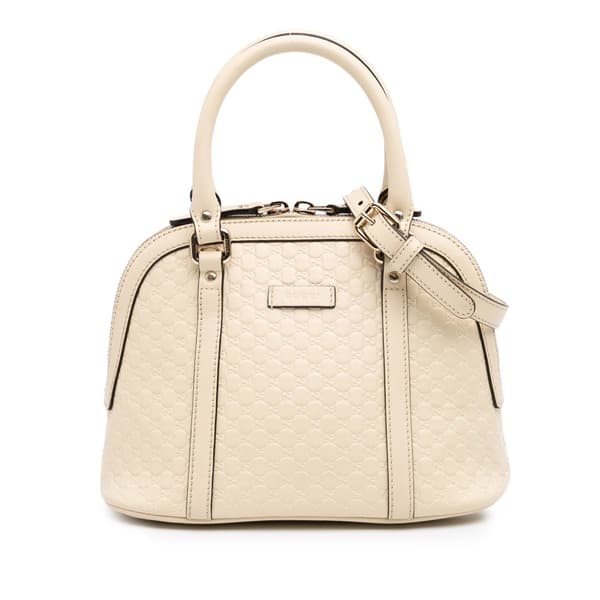 Pre-owned Gucci Mini Microguccissima Dome Satchel White