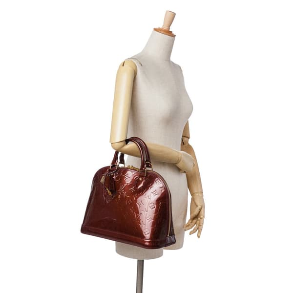 Pre-owned Louis Vuitton Monogram Vernis Alma PM Red