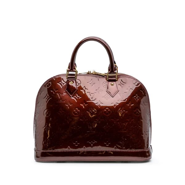 Pre-owned Louis Vuitton Monogram Vernis Alma PM Red