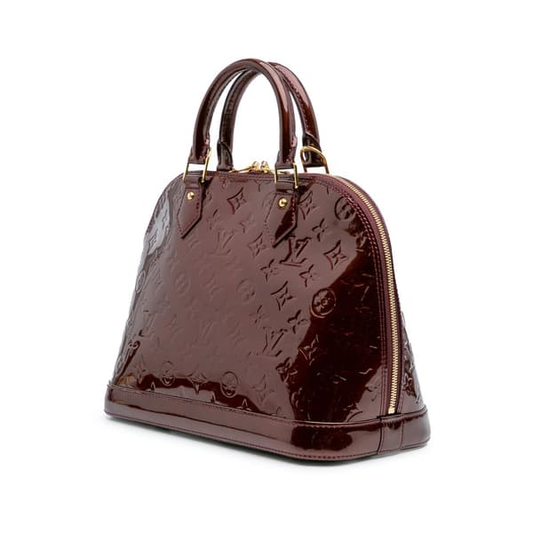 Pre-owned Louis Vuitton Monogram Vernis Alma PM Red