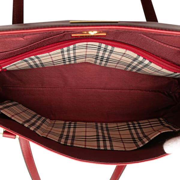 Pre-owned Burberry Leather Handbag Red
