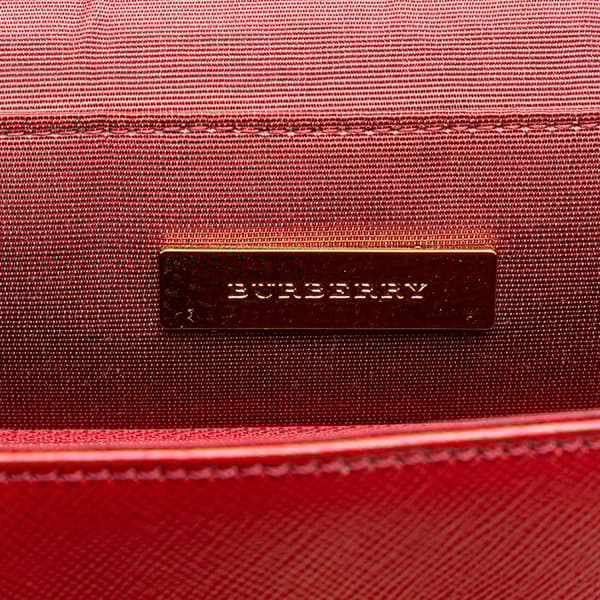 Pre-owned Burberry Leather Handbag Red