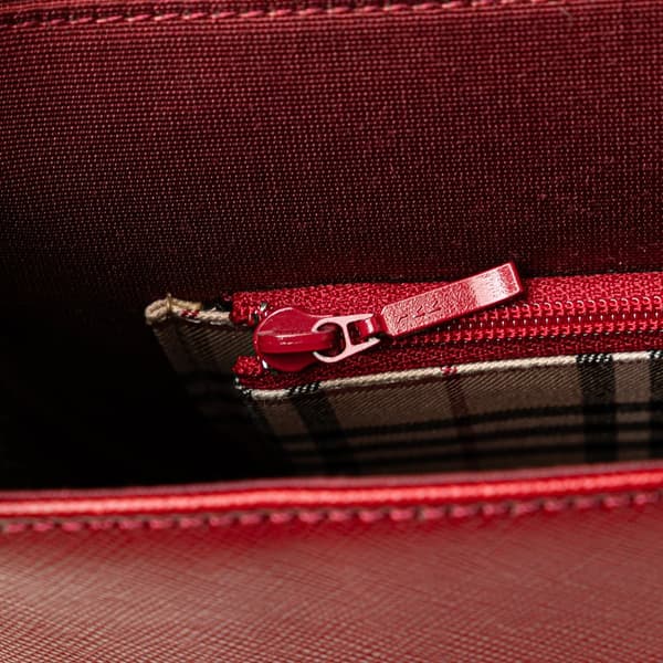 Pre-owned Burberry Leather Handbag Red