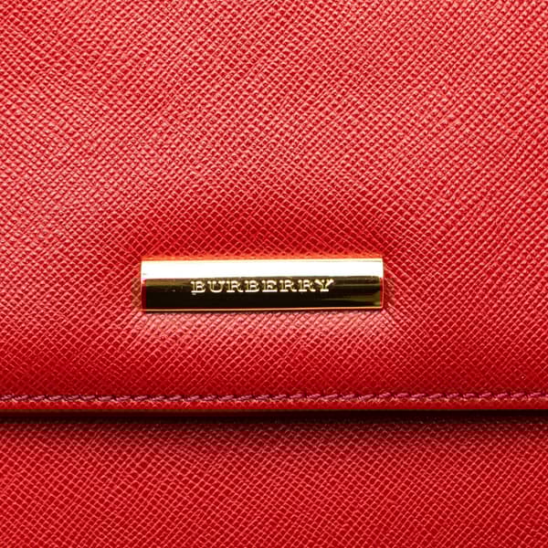 Pre-owned Burberry Leather Handbag Red