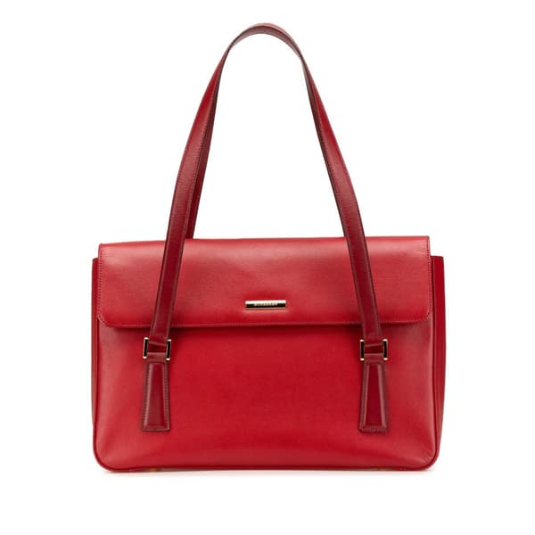 Pre-owned Burberry Leather Handbag Red