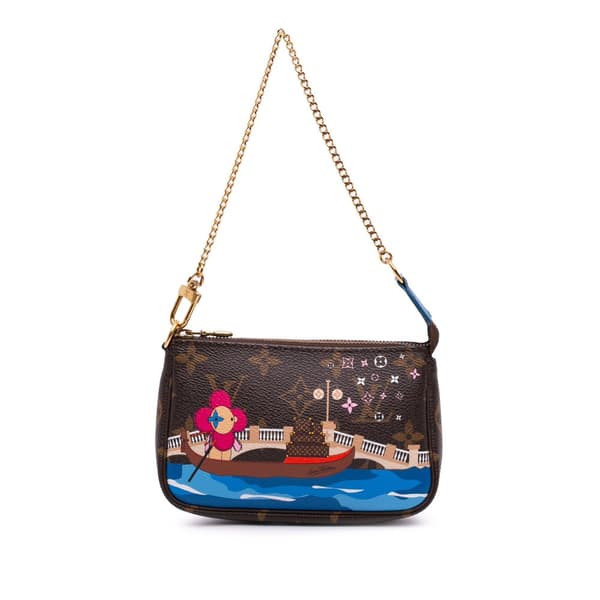 Pre-owned Louis Vuitton Monogram Vivienne Venice Mini Pochette Accessoires Brown