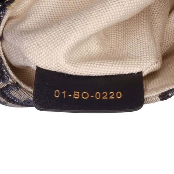 Pre-owned Dior Mini Oblique Canvas Saddle Bag Blue