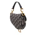 Miniatyrbillede 2 af 10: Pre-owned Dior Mini Oblique Canvas Saddle Bag Blue