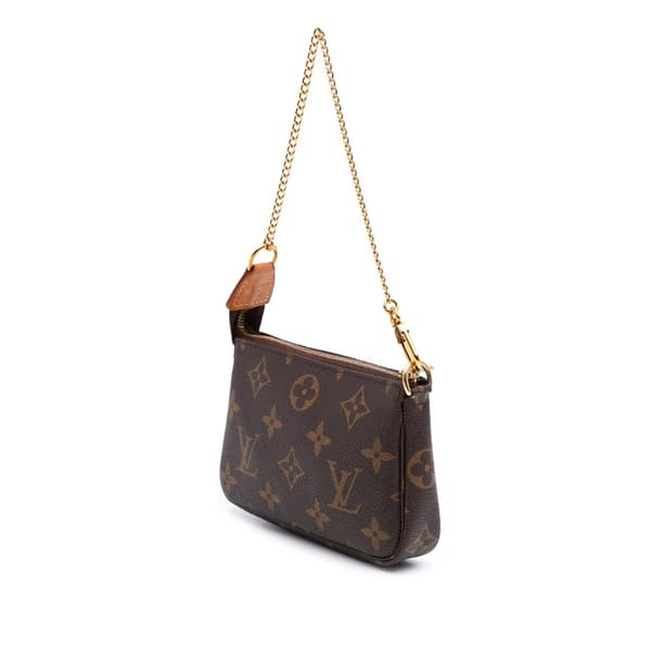 Pre-owned Louis Vuitton Monogram Mini Pochette Accessoires Brown