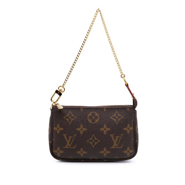Pre-owned Louis Vuitton Monogram Mini Pochette Accessoires Brown
