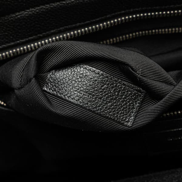 Pre-owned Saint Laurent Medium Grained Calfskin Cabas Rive Gauche Satchel Black