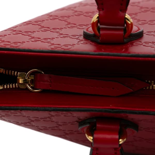 Pre-owned Gucci Small Guccissima Convertible Tote Red