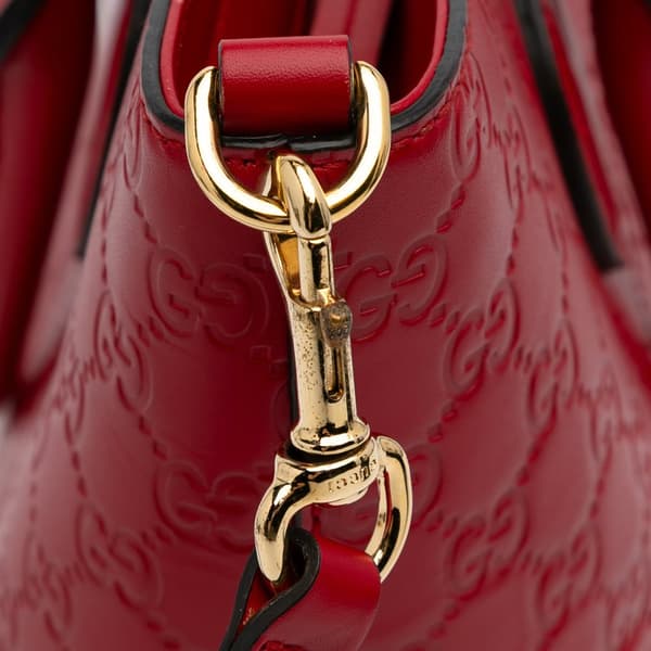 Pre-owned Gucci Small Guccissima Convertible Tote Red