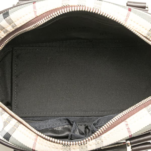 Pre-owned Burberry House Check Canvas Handbag Brown