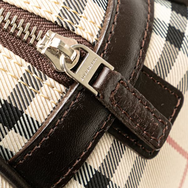 Pre-owned Burberry House Check Canvas Handbag Brown