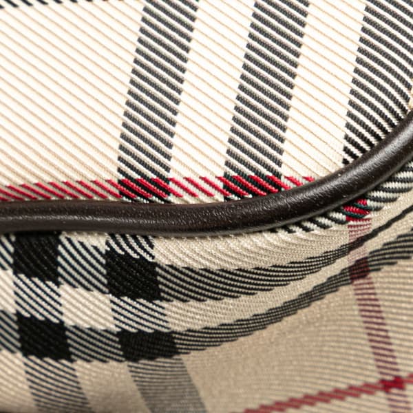 Pre-owned Burberry House Check Canvas Handbag Brown
