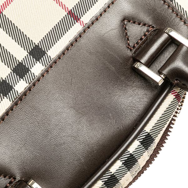 Pre-owned Burberry House Check Canvas Handbag Brown