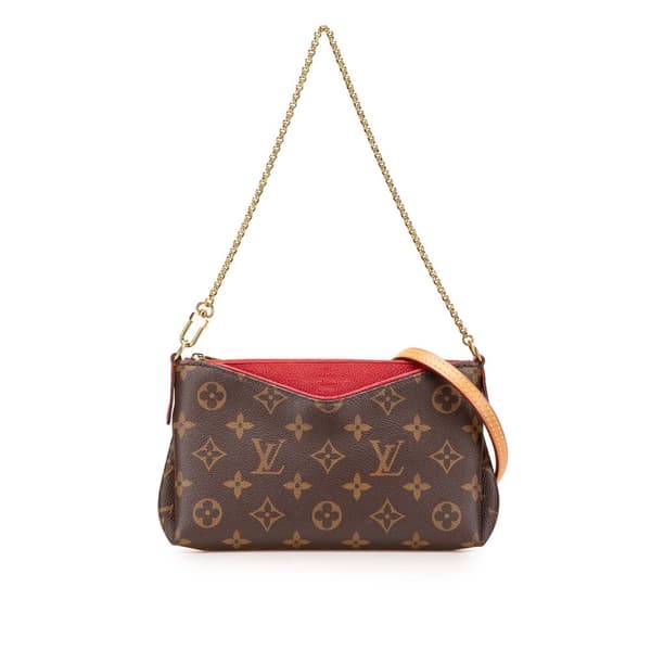 Pre-owned Louis Vuitton Monogram Pallas Clutch Brown