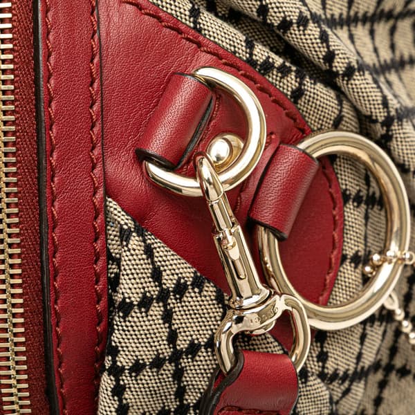 Pre-owned Gucci Diamante Canvas Sukey Satchel Brown