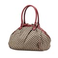 Miniatyrbillede 2 af 9: Pre-owned Gucci Diamante Canvas Sukey Satchel Brown