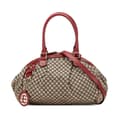 Miniatyrbillede 1 af 9: Pre-owned Gucci Diamante Canvas Sukey Satchel Brown