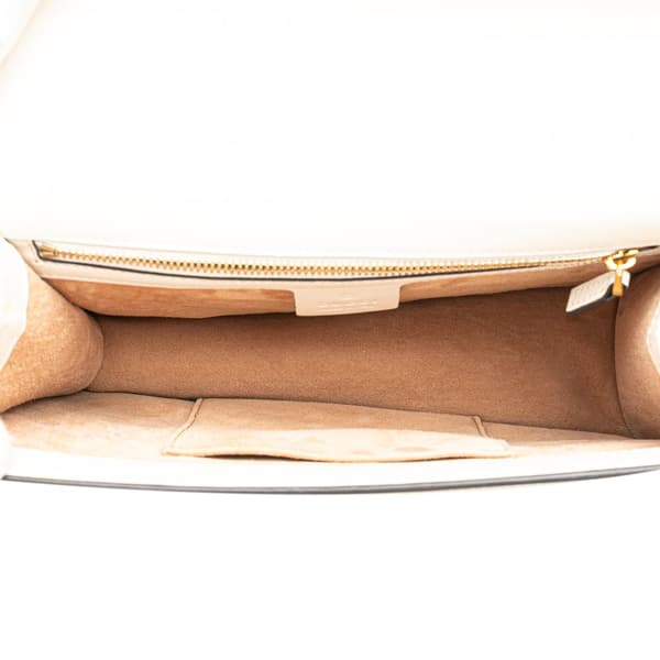 Pre-owned Gucci Small Leather Sylvie Satchel White