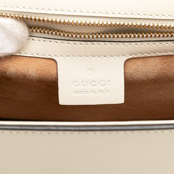 Pre-owned Gucci Small Leather Sylvie Satchel White
